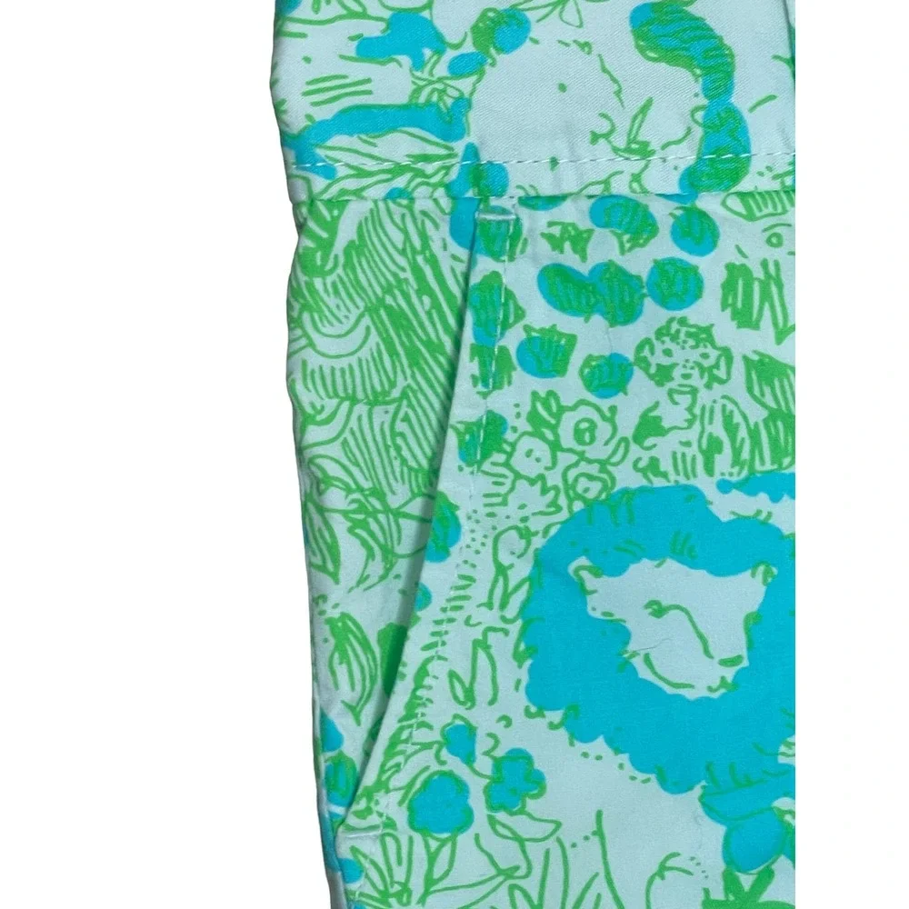 Lilly Pulitzer Women' s The Callahan‎ Blue and Green  Print Shorts SZ 0